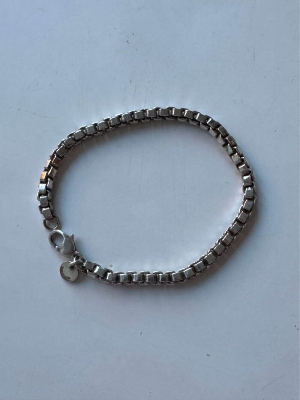 Tiffany & Co vintage sterling silver box chain bracelet